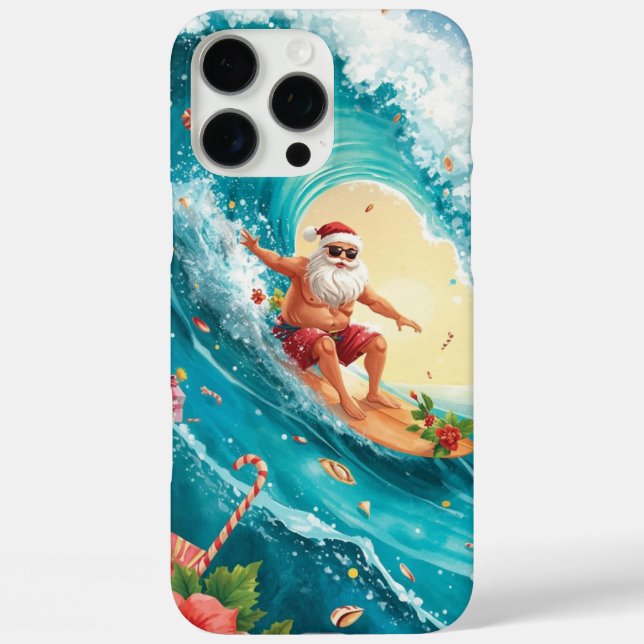 Surfing Santa Christmas with Santa Surfer  Case-Mate iPhone Hülle (Rückseite)