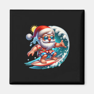 Surfing Santa Claus Weihnachten im Juli Strand Som Magnet