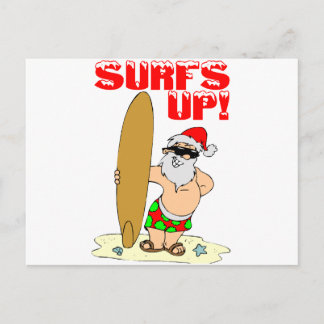 Surfing Santa Feiertagspostkarte