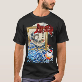 Surfing Santa Inspired by Hokusai T-Shirt