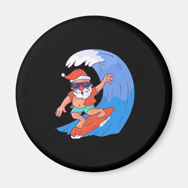 Surfing Santa Magnet (Vorne)