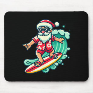 Surfing Santa Tropischer Weihnachtsurlaub Xmas In Mousepad