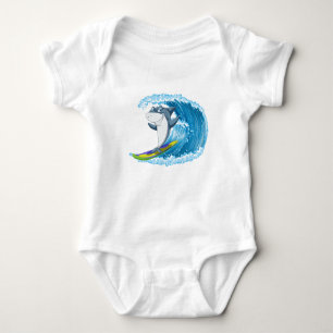 Surfing Shark Baby Bodysuit Baby Strampler
