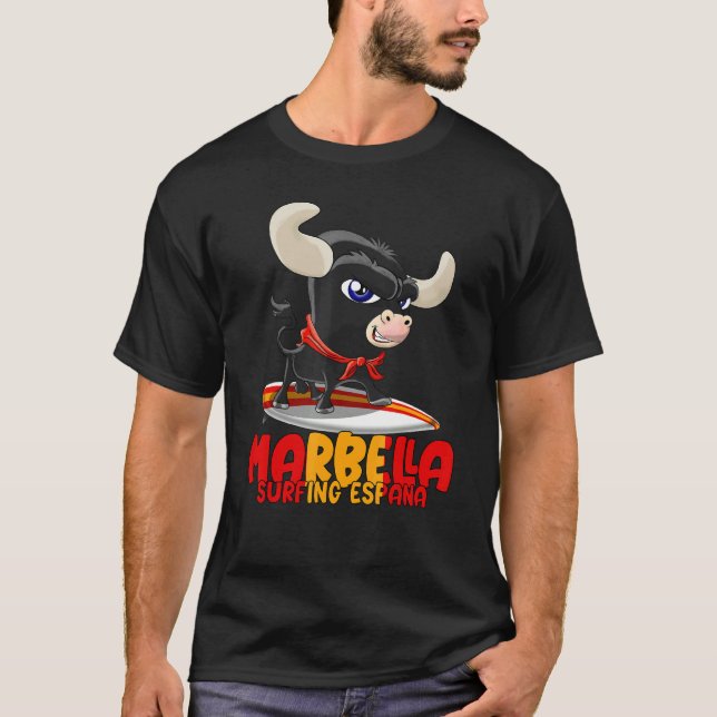 Surfing Spot Spain Marbella with Cute Taurus T-Shirt (Vorderseite)