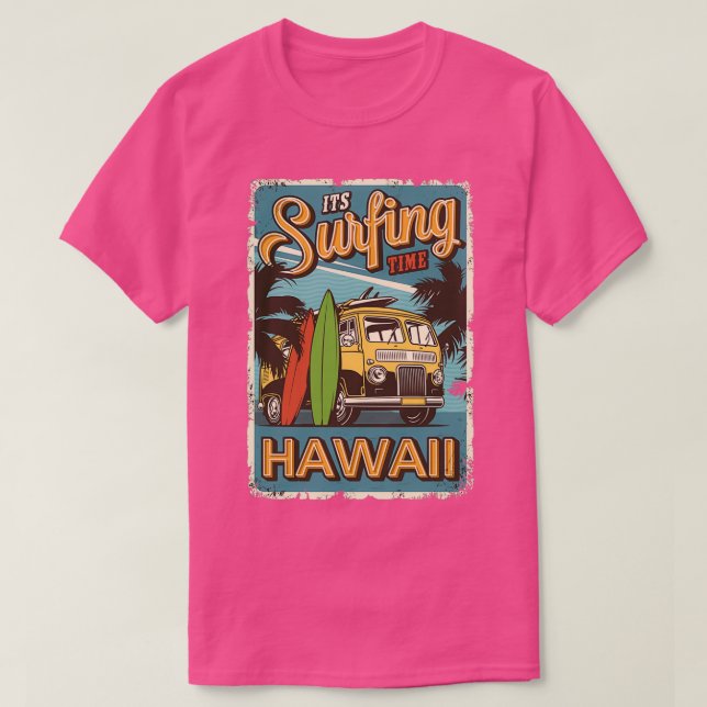 surfing time hawaii retro T-Shirt (Design vorne)