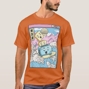 Surfing Toaster Happy Toast Japan Waves Kawaii Vap T-Shirt