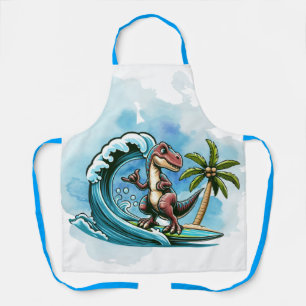 Surfing tropischer Dinosaurier Schürze