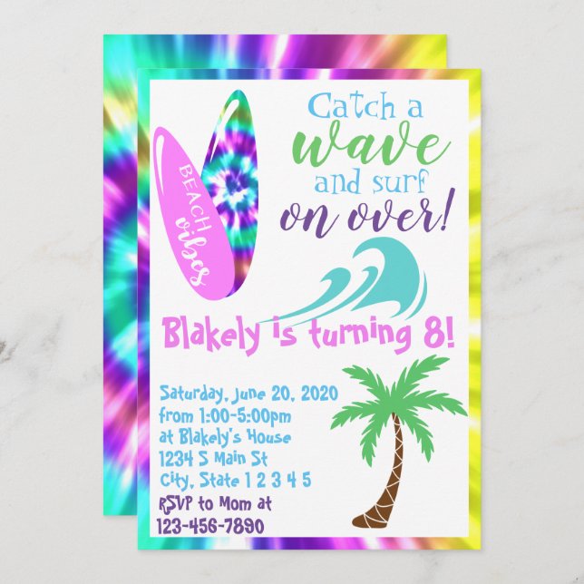 Surfjahr Einladung (Vorne/Hinten)