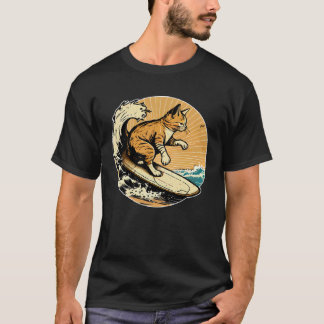Surfkater Retro Vintage Sonnenuntergang Strand Som T-Shirt