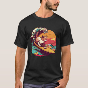Surfkater Retro Vintage Sonnenuntergang Strand Som T-Shirt