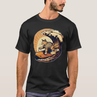 Surfkater Retro Vintage Sonnenuntergang Strand Som T-Shirt