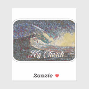 Surfkirche Aufkleber