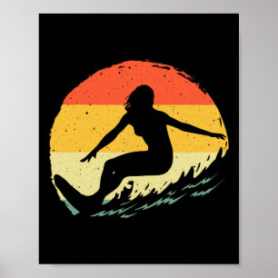 Surfkunst für Frauen Mädchen Strand Surfer Hawaiia Poster