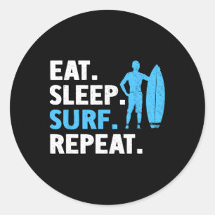 Surfkunst für Männer Frauen Surfer Surfboard Liebh Runder Aufkleber