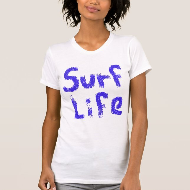 Surfleben sprühblau lackiert T-Shirt (Vorderseite)