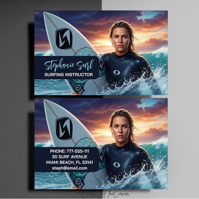 Surflehrerin  visitenkarte (Von Creator hochgeladen)