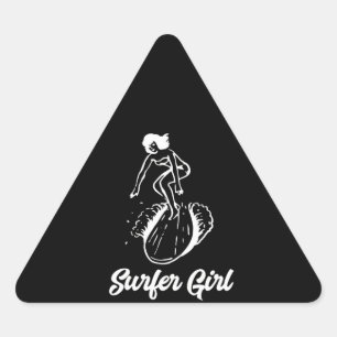 Surfliebhaber Cooler Surfer Girl Dreieckiger Aufkleber