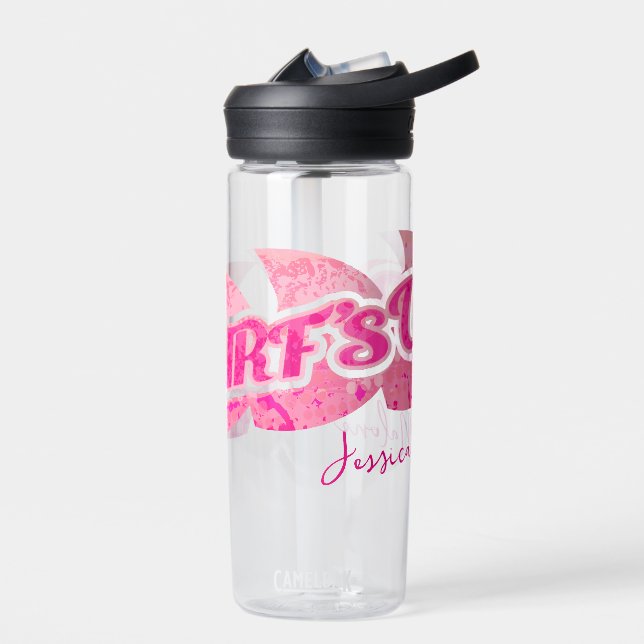 Surfmädchen oben lila pink trinkflasche (Links)