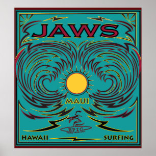 SURFMAUI HAWAII JAWS POSTER