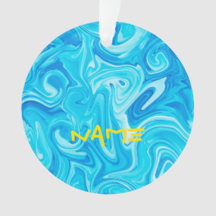 Surfname Blue Ocean Abstrakt Paint Beach Water Ornament