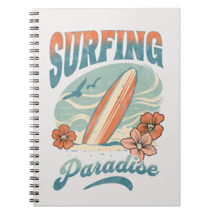 Surfparadies im Retrostil Notizblock