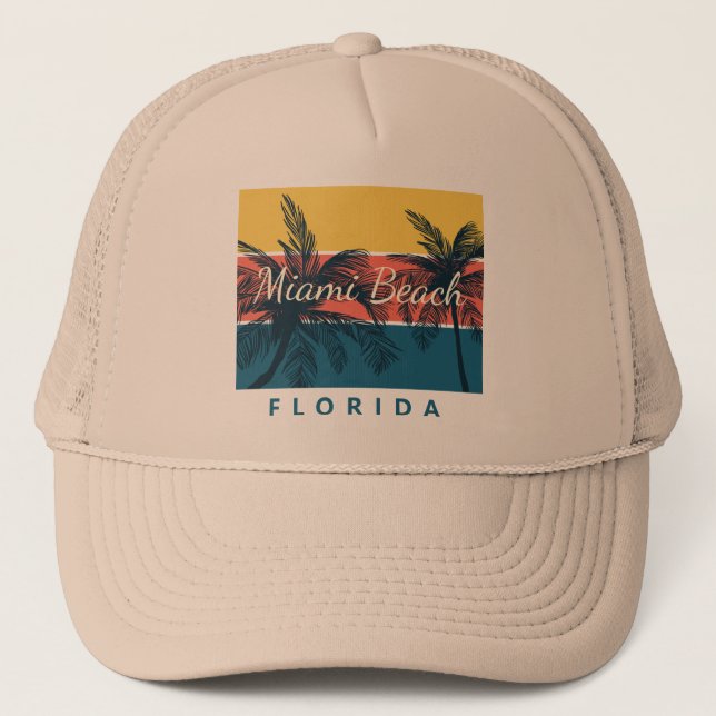 Surfparadies Miami Beach Florida Truckerkappe (Vorderseite)