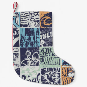 Surfpatchwork: Vintages Grunge-Muster Kleiner Weihnachtsstrumpf