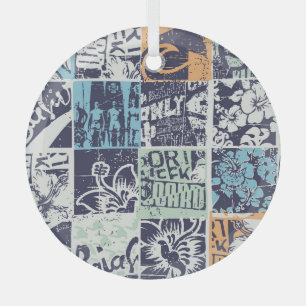 Surfpatchwork: Vintages Grunge-Muster Ornament Aus Glas