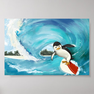 Surfpinguin-Poster Poster
