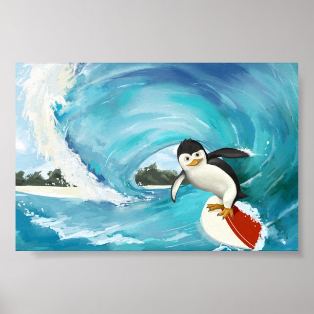 Surfpinguin-Poster Poster (Vorne)