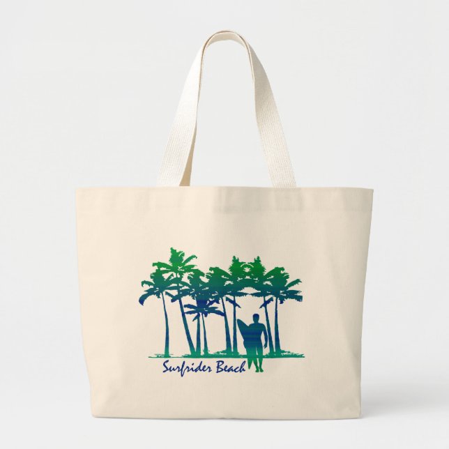 Surfrider Beach Hawaiian Palm Tree Blend Jumbo Stoffbeutel (Vorne)