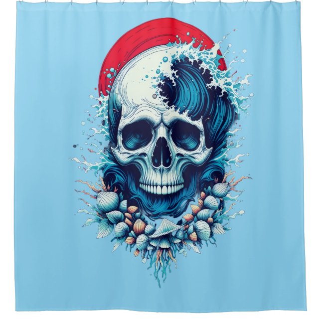 Surf's Last Ride Duschvorhang (Vorderseite)