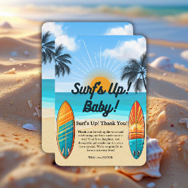 Surf's Up Baby - Babydusche Dankeskarte