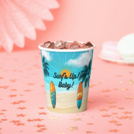 Surf's Up Baby - Babydusche Pappbecher