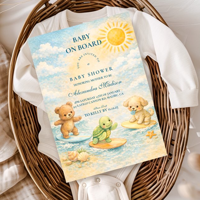 Surfs Up Baby Shower Einladung (Von Creator hochgeladen)