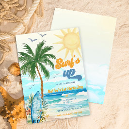 Surfs Up Beach 1. Geburtstag Einladung