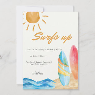 Surf's Up Beach - Einladung zum Geburtstag