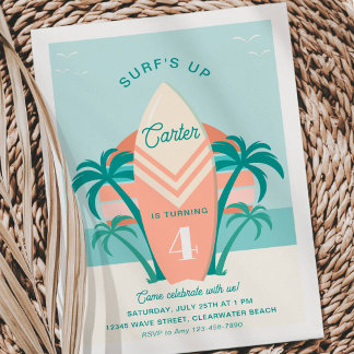 Surf's Up Beach Geburtstagsparty Retro Surf Einladung