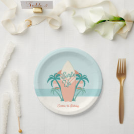 Surf's Up Beach Retro Party Paper Plate Pappteller
