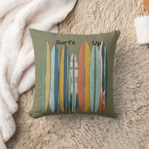Surfs Up Beach Surfboards Kissen