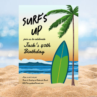 Surf's Up Beach zum Geburtstag einladen Einladung