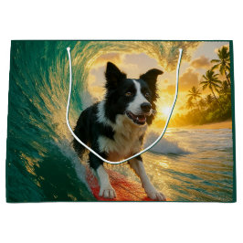 Surfs up Border Collie Große Geschenktüte