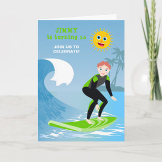 Surf's up boy Birthday Party Einladung