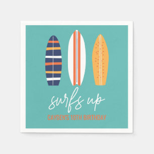 Surfs Up BOY Surfbrett Strand Geburtstagsfeier Serviette