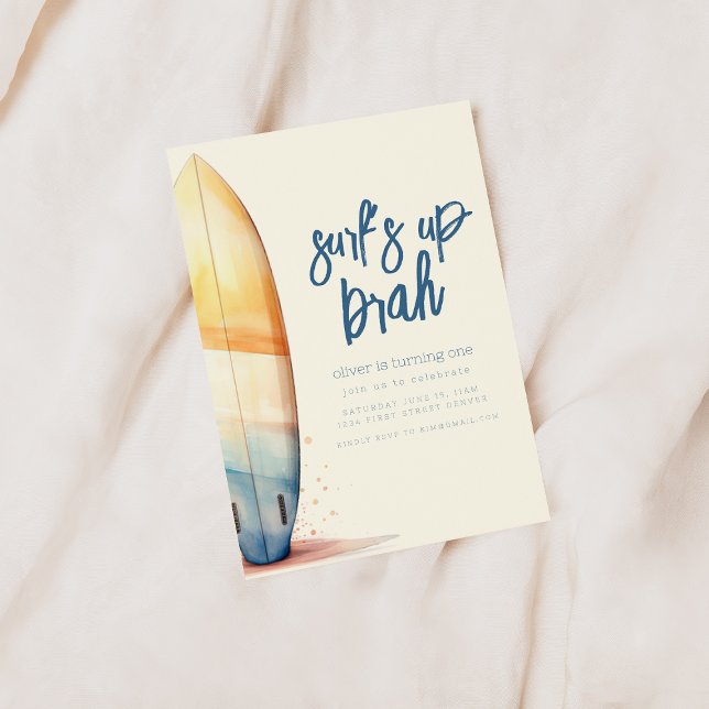 Surf's Up Brah Surfing Beach Einladung (Von Creator hochgeladen)