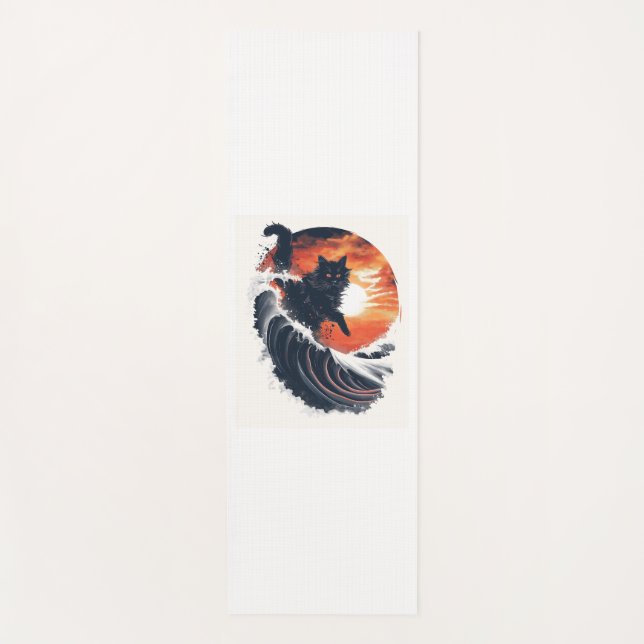 Surf's Up Cat Yogamatte (Vorderseite)