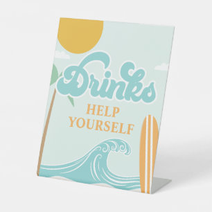 Surf's Up DRINK-Schild Beach Birthday Food Sockelschild