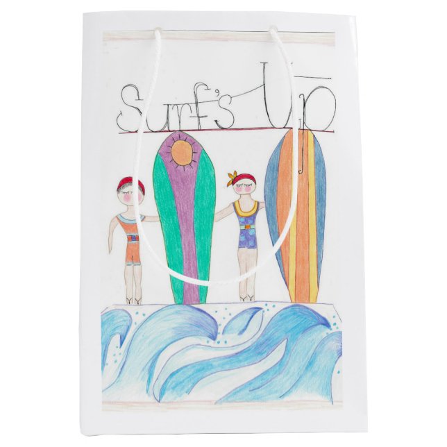 Surfs Up-Geschenktasche Mittlere Geschenktüte (Vorderseite)