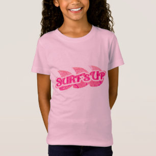 Surf's Up Girls hellrosa Wellen auf rosa Abschlag T-Shirt