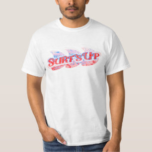 Surf's Up Herren's Red & Blue Surfing T - Shirt
